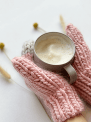 Learn to Knit: A Pair of Warm Knitted Mittens with 100% Merino Wool